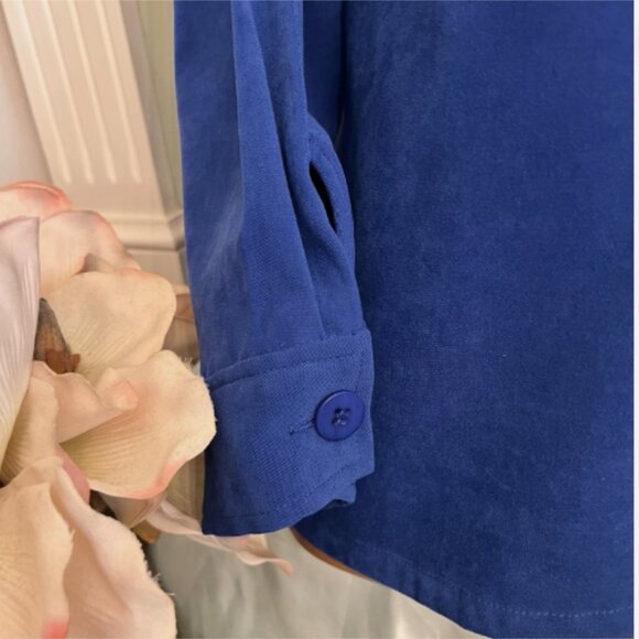 Appleseed’s. Size Large. Suede Cloth. Blue. Long Sleeve. Shacket AL - Picture 6 of 6